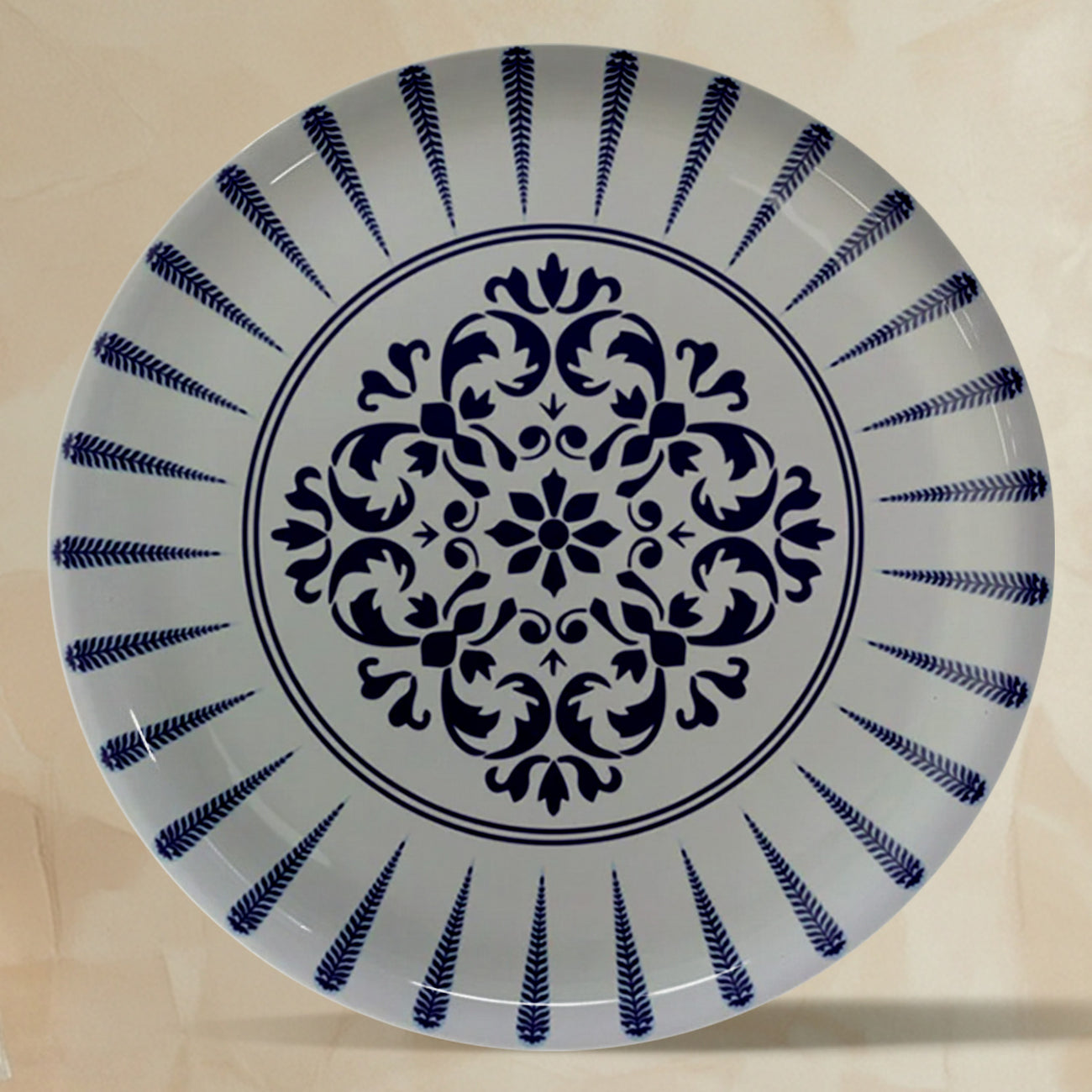 Classic Indigo Star Metallic Wall Plate Set of 4