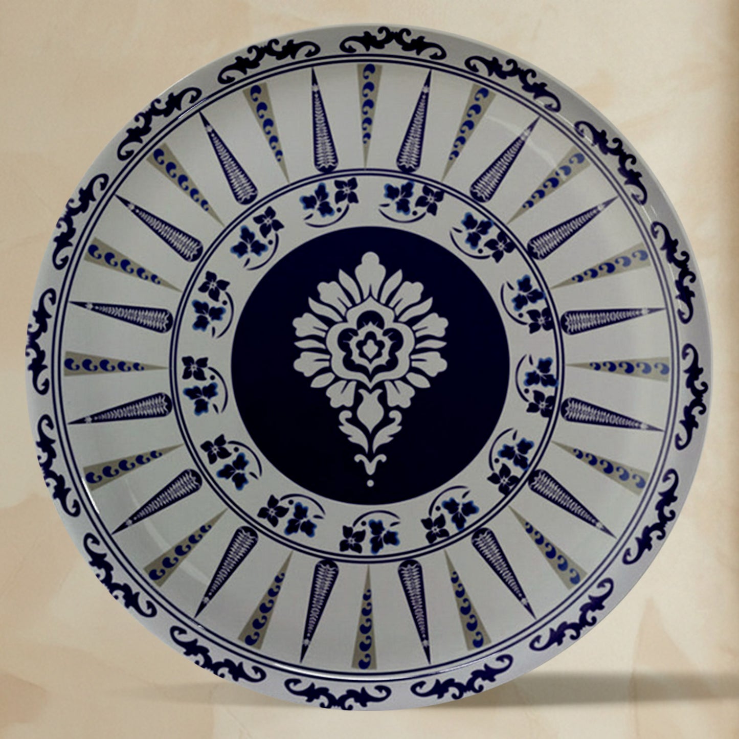 Classic Indigo Star Metallic Wall Plate Set of 4