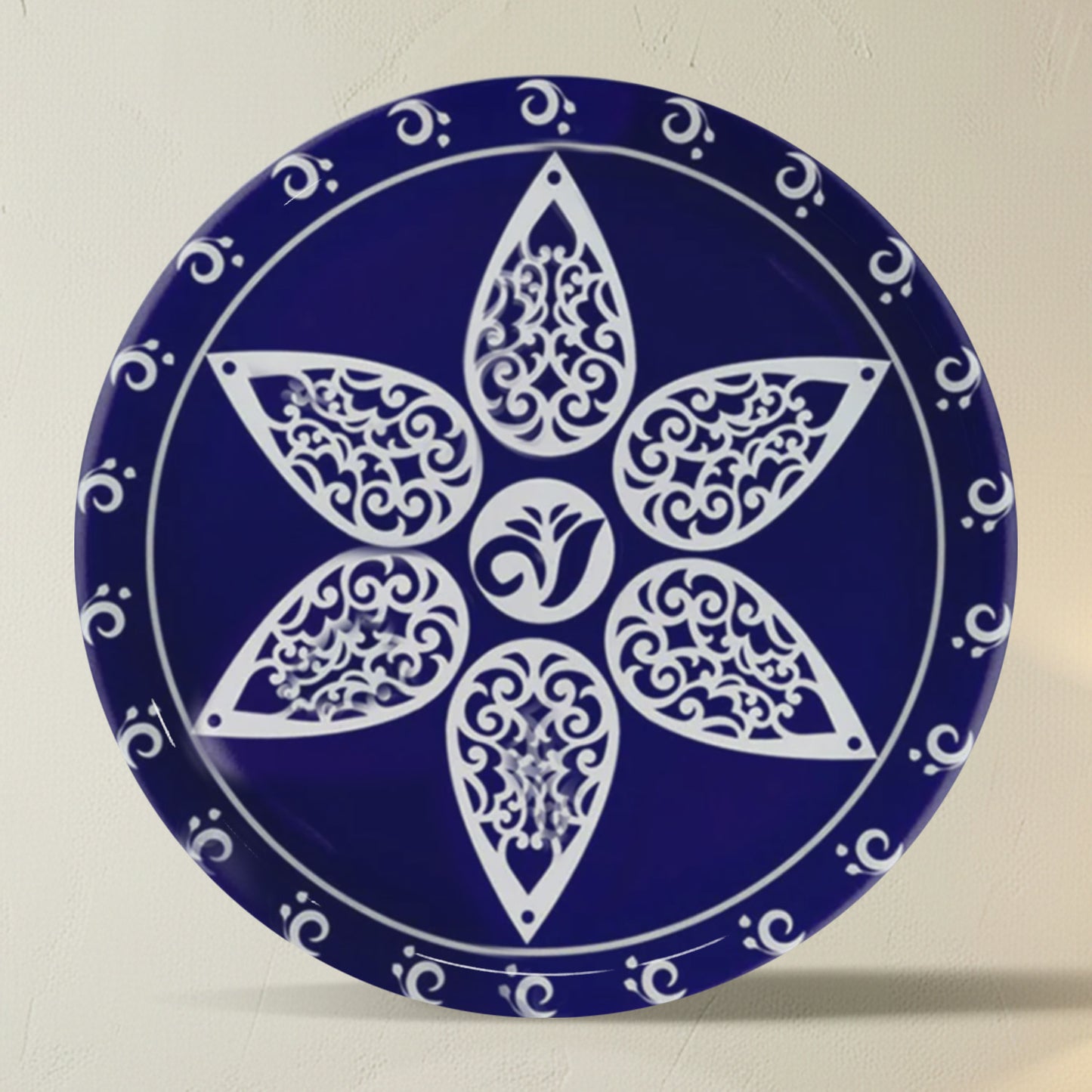 Classic Indigo Star Metallic Wall Plate Set of 4
