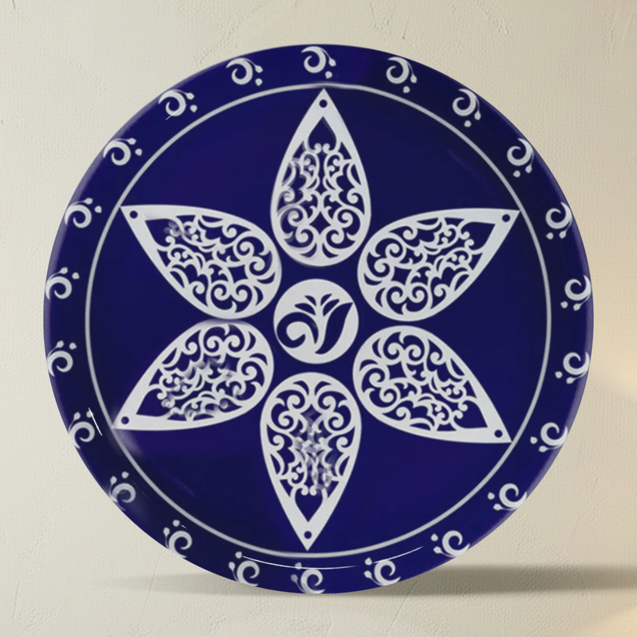 Classic Indigo Star Metallic Wall Plate Set of 4