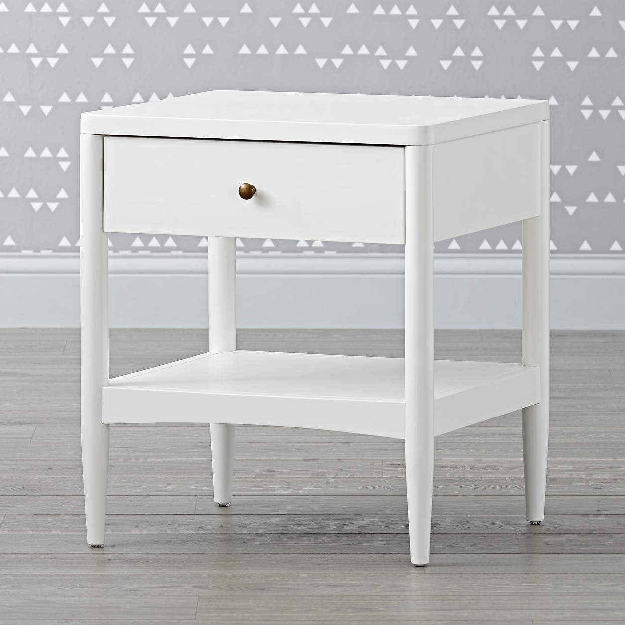 Hampshire 20" White Wood Kids Nightstand with Drawer
