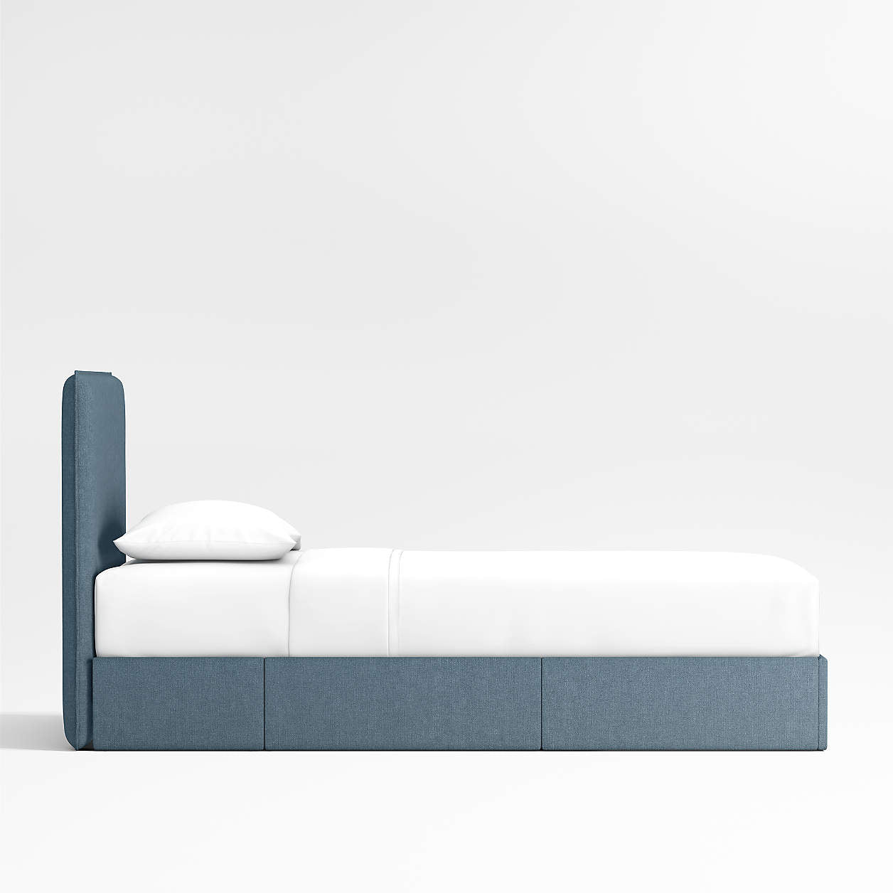 Block Design Denim Blue Boucle Kids Big  Storage Bed