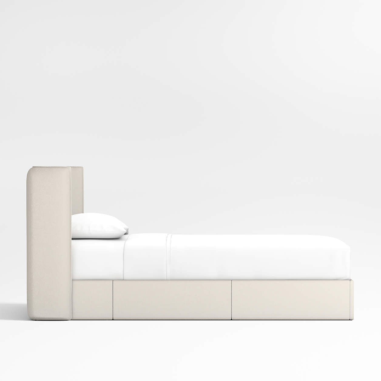 Tiny Haven Cream Boucle Kids Small  Storage Bed