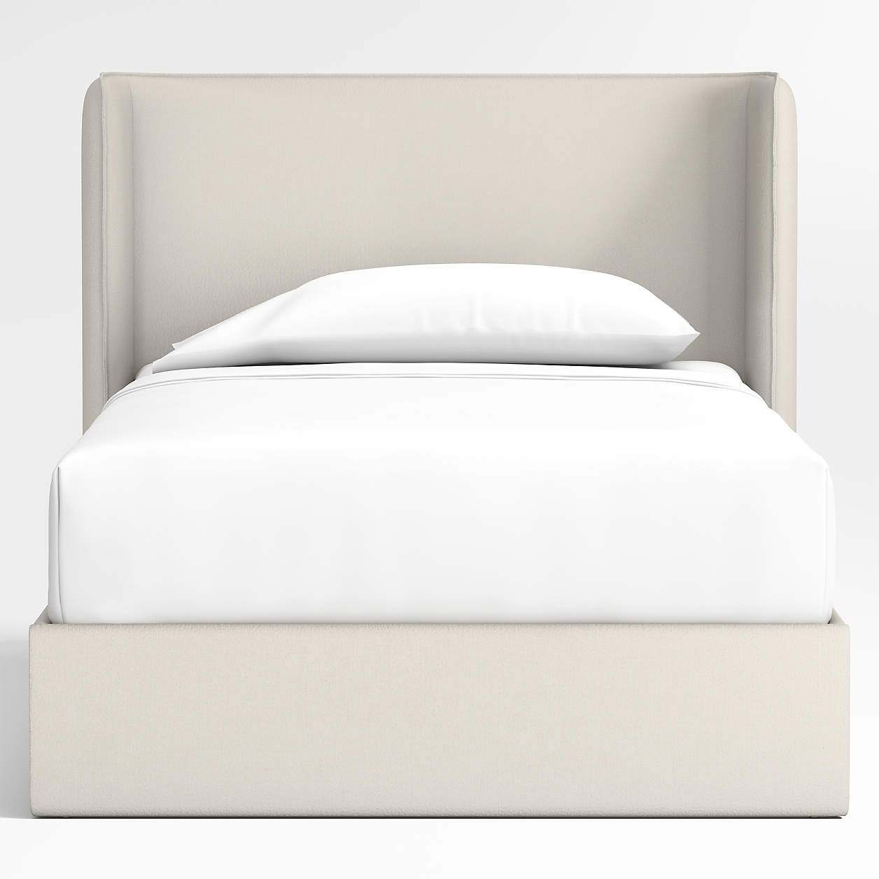 Tiny Haven Cream Boucle Kids Big Hydraulic Storage Bed