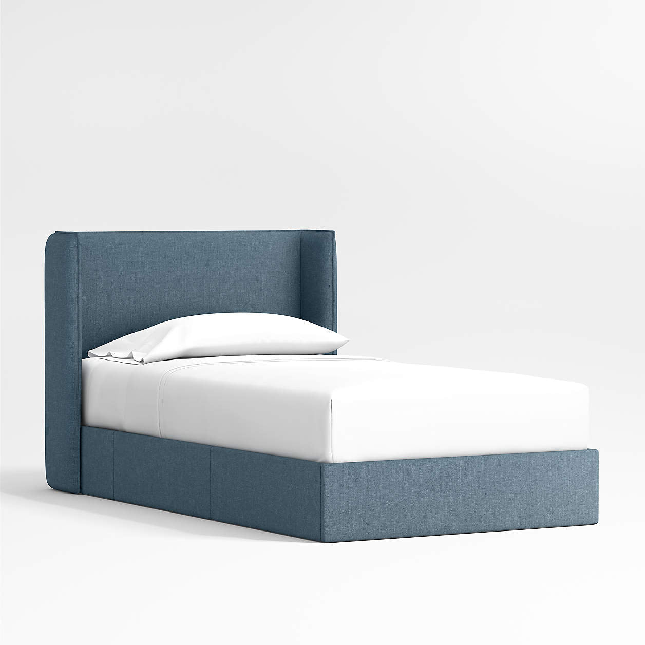 Blueberry Dream Blue Boucle Kids Big Hydraulic Storage Bed