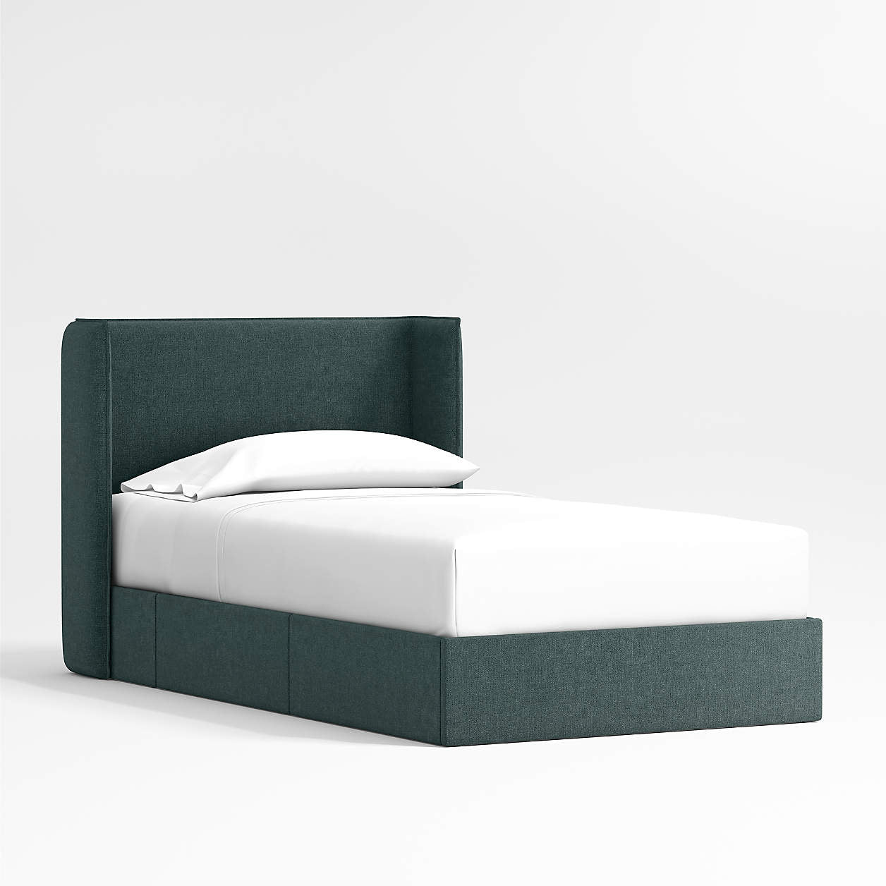 Forest Dream Jungle Green Brushed Polyester Kids Big Hydraulic Storage Bed