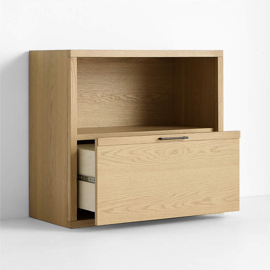 Oliver 32" Modular Natural Oak Wood Kids Bookcase with Drawer