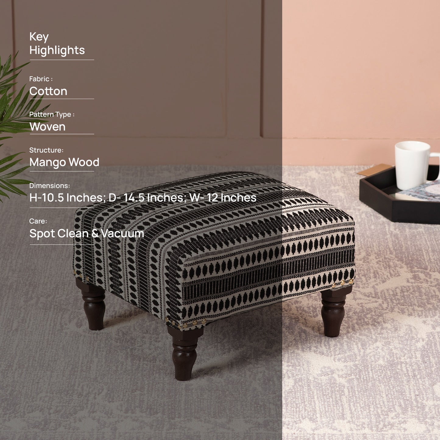 Online Best Wooden Footrests in Black & White Color Shop Now