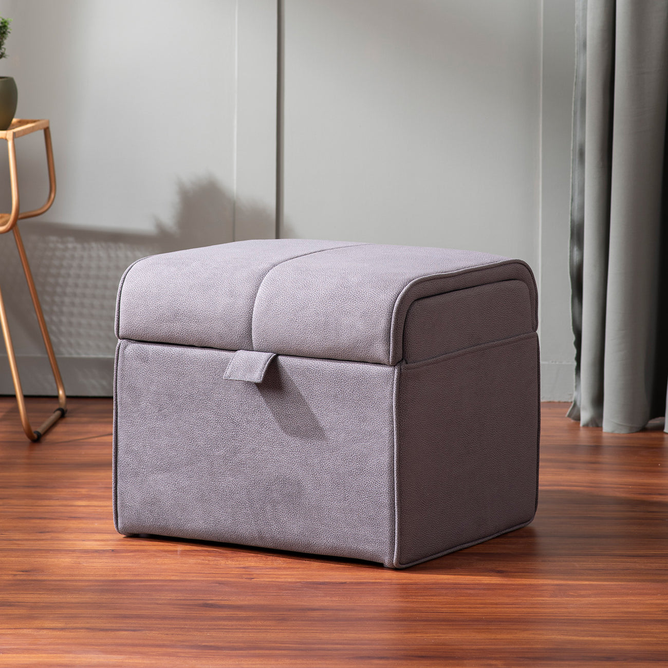 Online Depot Collection Beige & Grey Storage Ottoman Set Of 2 Shop Now