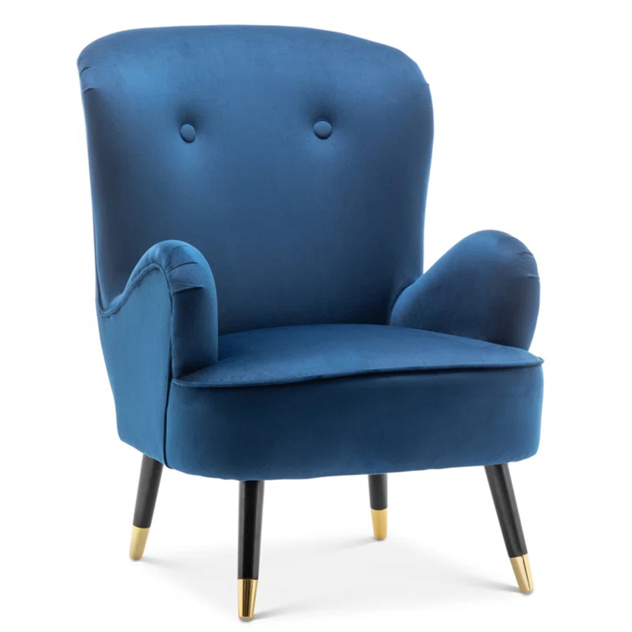 Online Store Velvet Barrel Chair With Ottoman Footrest Blue Shop Now