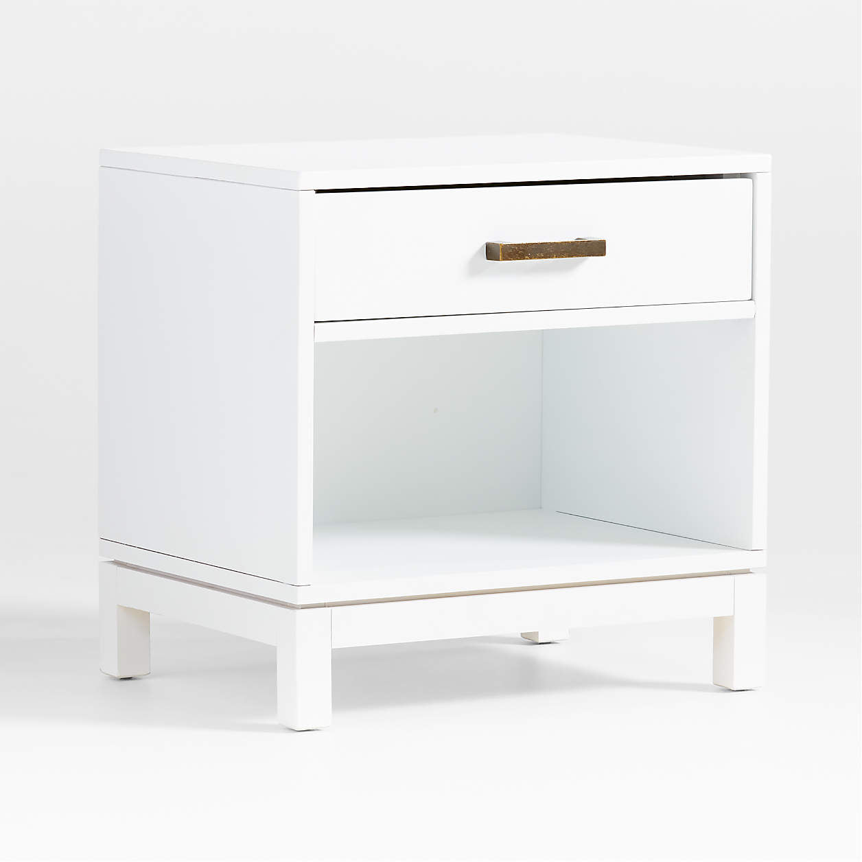 Parke 21" White Wood Kids Nightstand with Drawer