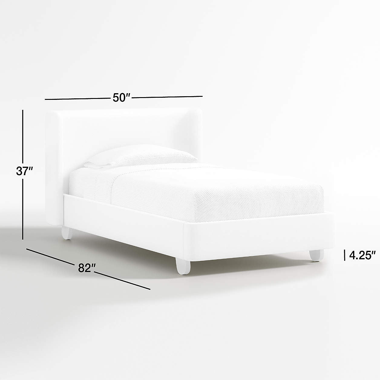 Soft Pearl Ivory Hued Kids Small  Storage Bed