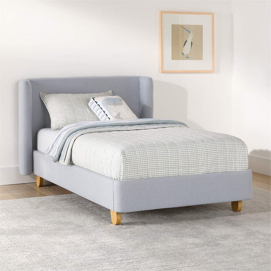 Baby Sky Blue Hued Kids Big Hydraulic Storage Bed