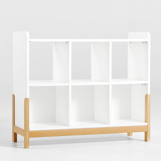 Rue 40" White Wood 6-Cube Montessori Bookcase