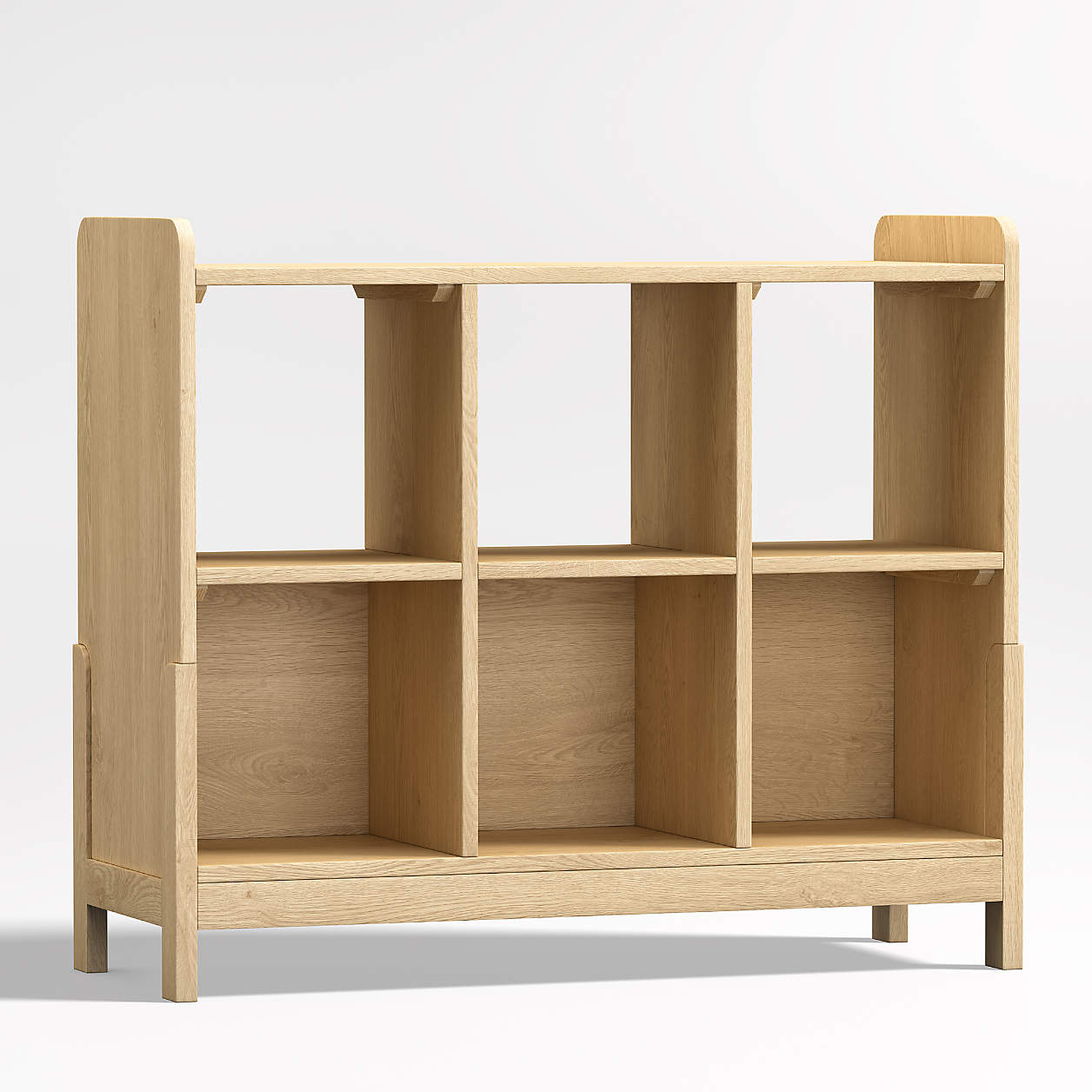 Rue 40" Natural Wood 6-Cube Low Bookcase