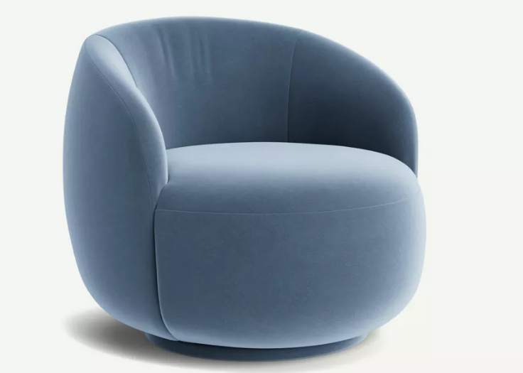 Cosette Swivel Chair Valencia Velvet In Steel Blue