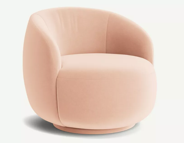 Cosette Swivel Chair Valencia Velvet In Primrose