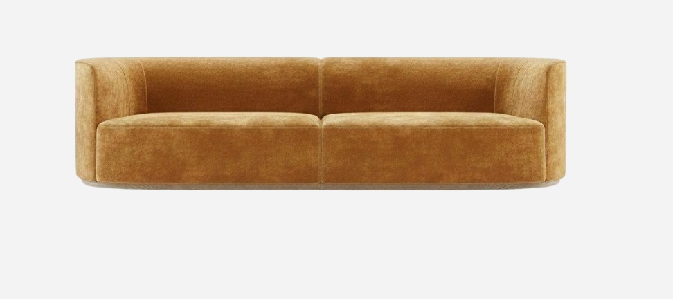 Minimalist Curved Sofa With Soft Feminine Silhouette In High-Resistant Velvet