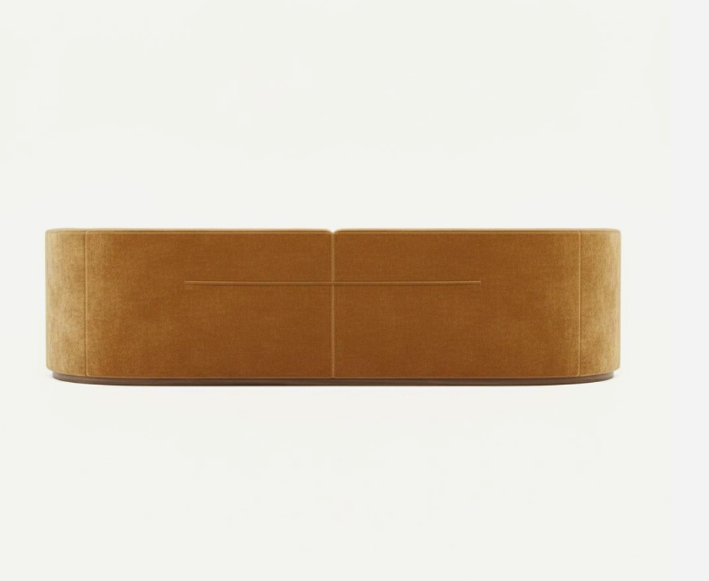 Minimalist Curved Sofa With Soft Feminine Silhouette In High-Resistant Velvet