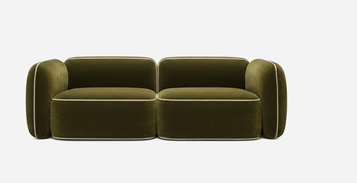Contemporary Voluminous 2-Seater Sofa With Rounded Contours By Carlos Soriano