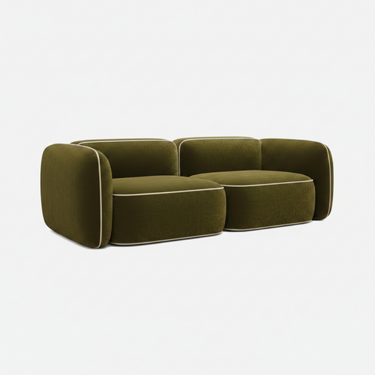 Contemporary Voluminous 2-Seater Sofa With Rounded Contours By Carlos Soriano