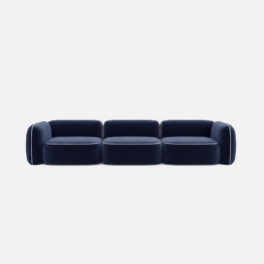 Contemporary Voluminous 3-Seater Sofa With Rounded Contours By Carlos Soriano