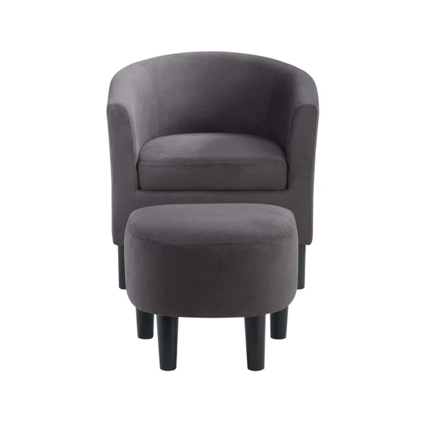 Shop Now Sleek Accent Chairs With Ottomans Footrest Grey online