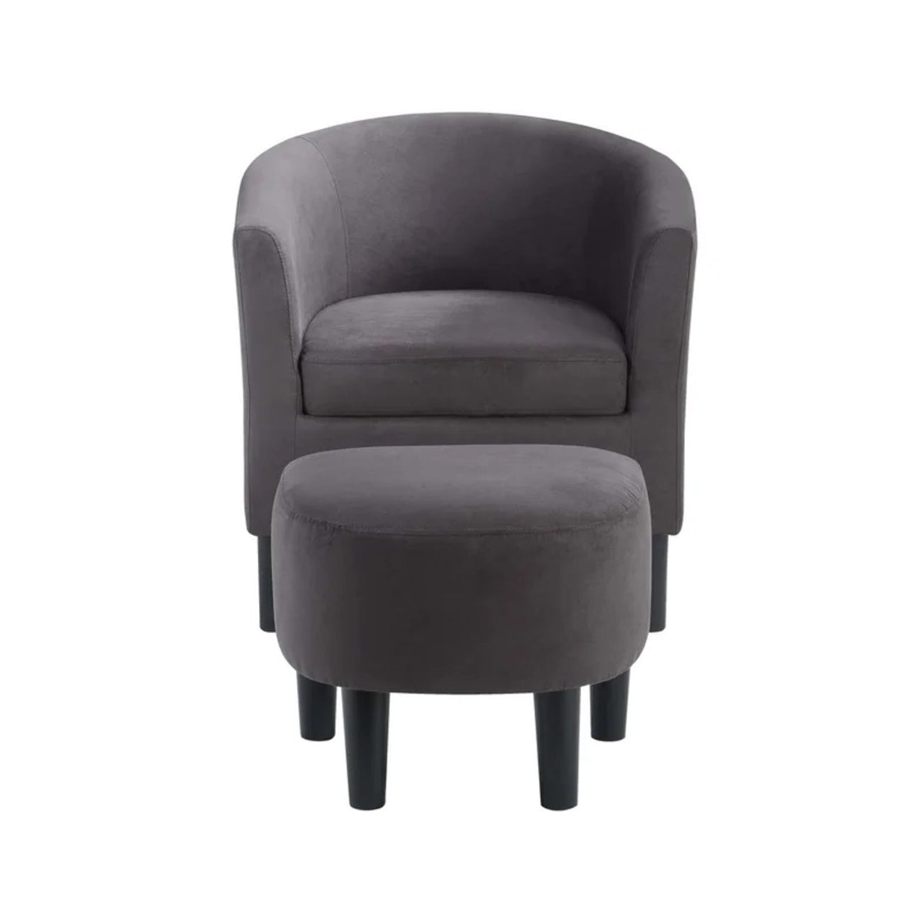 Shop Now Sleek Accent Chairs With Ottomans Footrest Grey online
