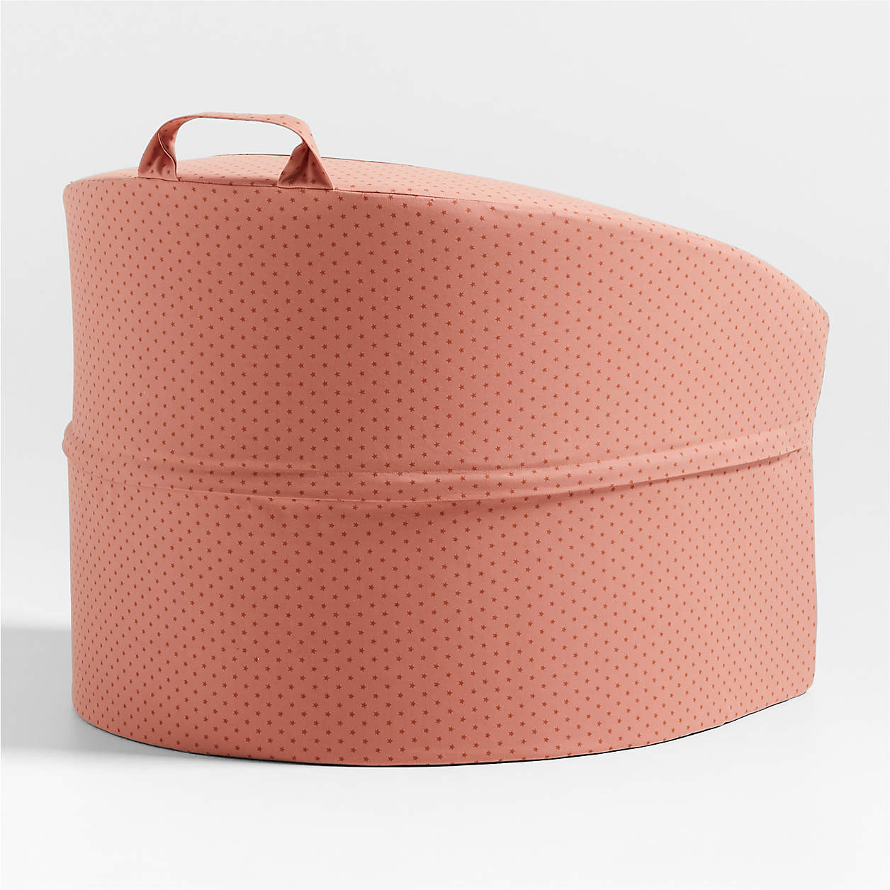 Coral Peach Textured Organic Cotton Kids Lounge Chair