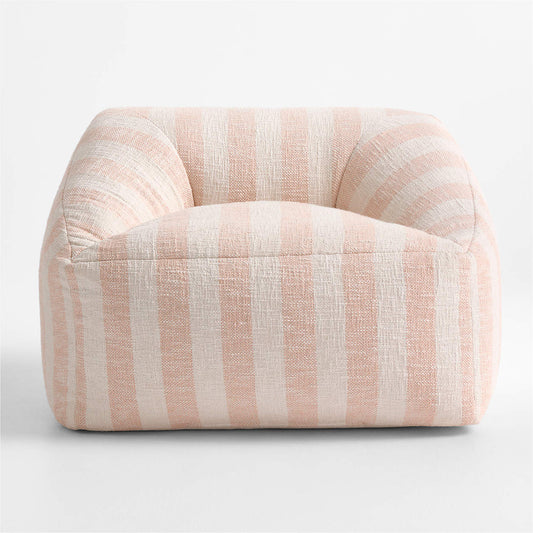 Peach Stripe Organic Cotton Kids Sofa Chair