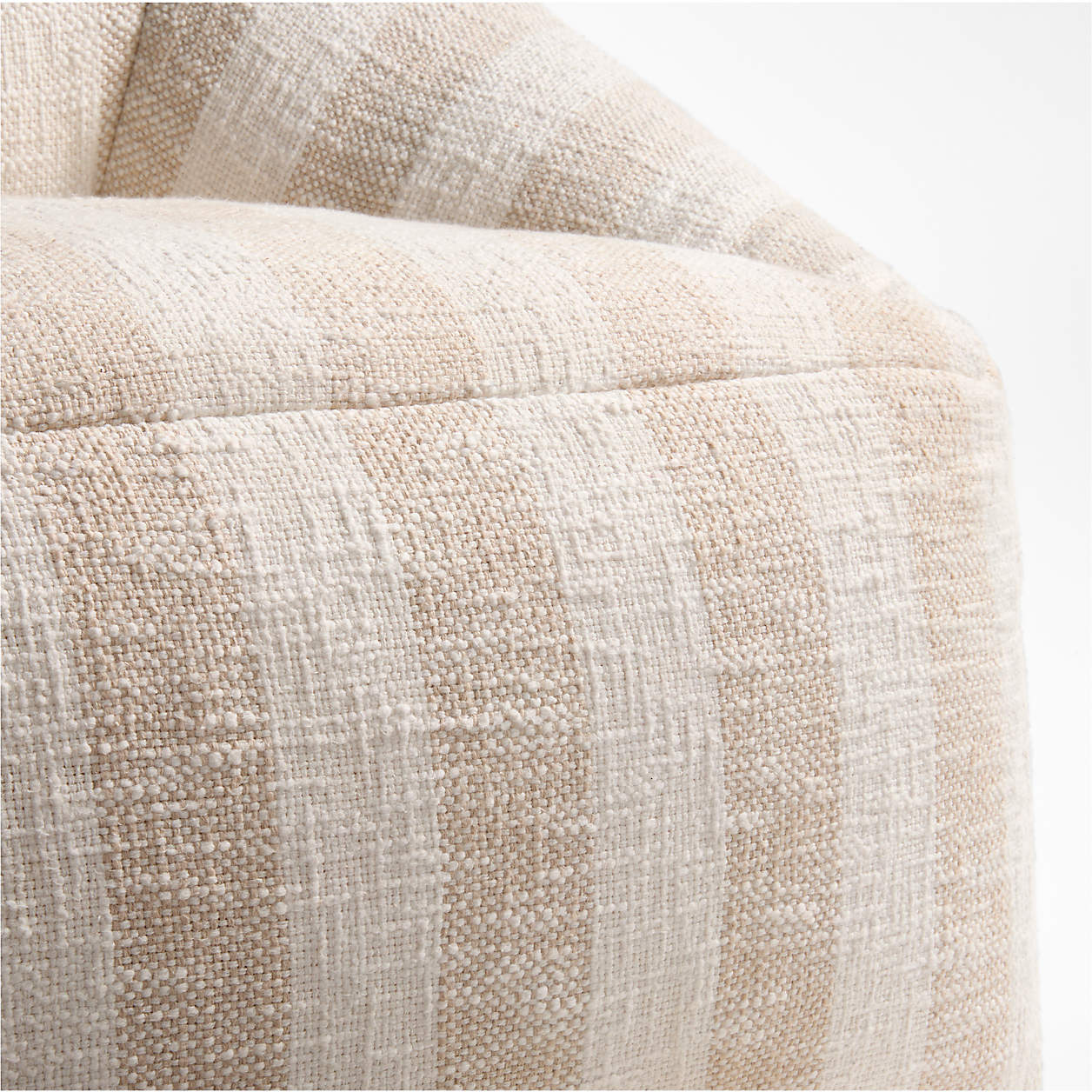 Beige Stripe Organic Cotton Kids Sofa Chair