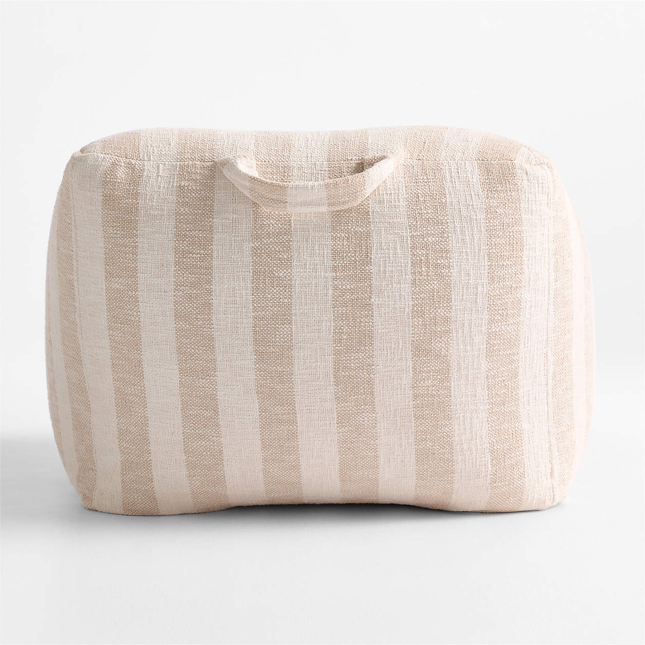Beige Stripe Organic Cotton Kids Sofa Chair