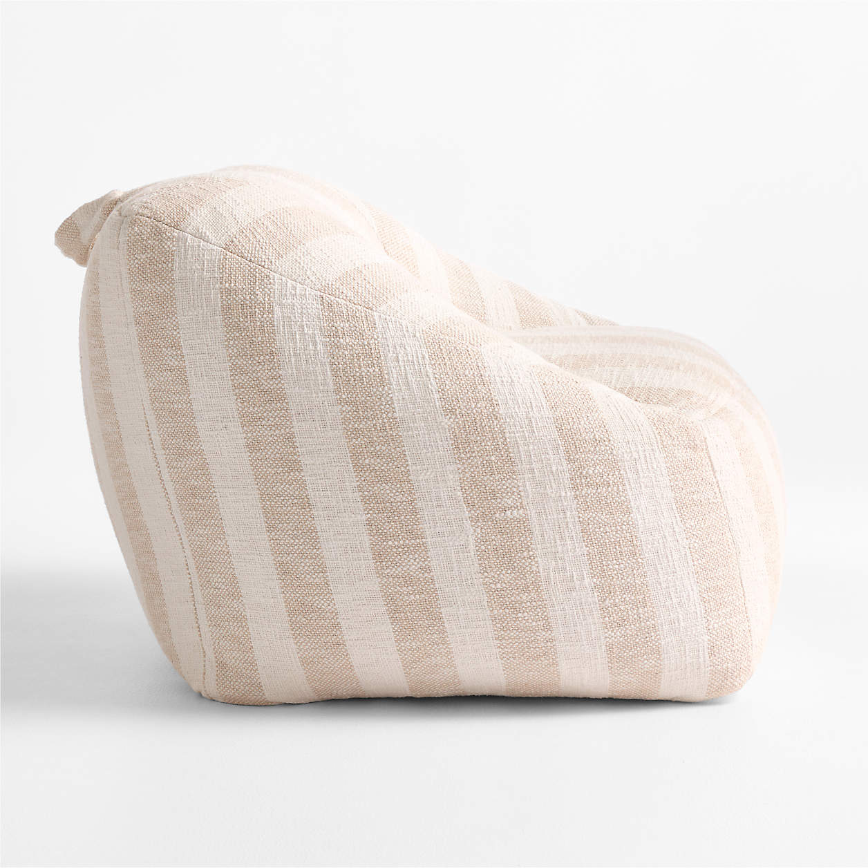 Beige Stripe Organic Cotton Kids Sofa Chair