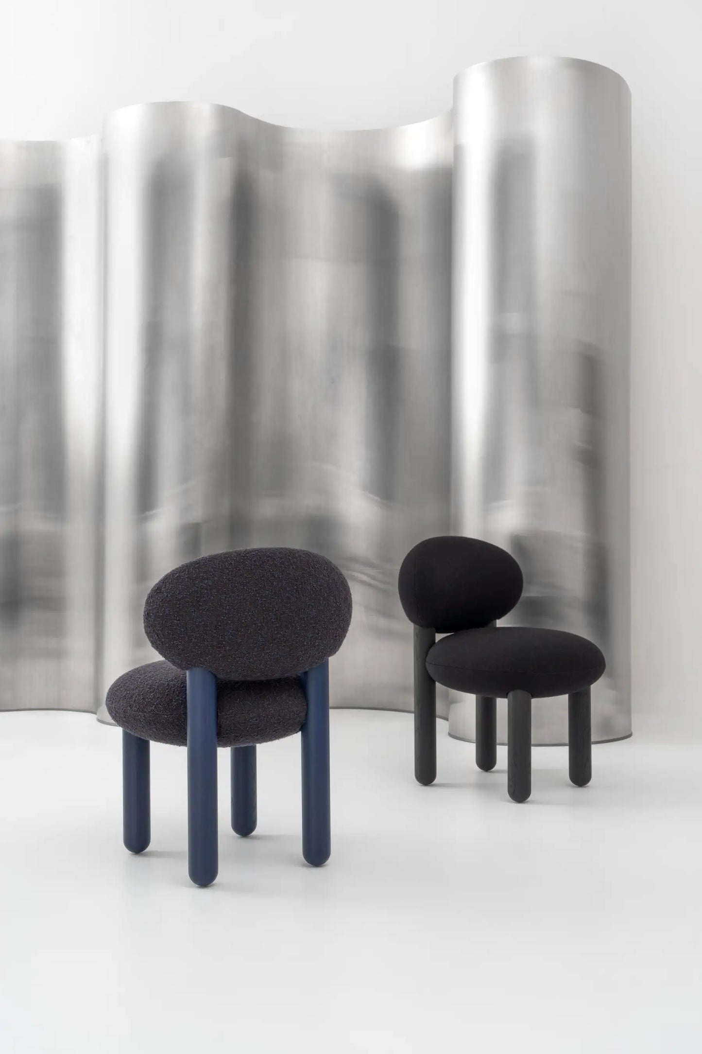 Flock CS2 Accent Chair Dark Blue Boucle Dark Blue