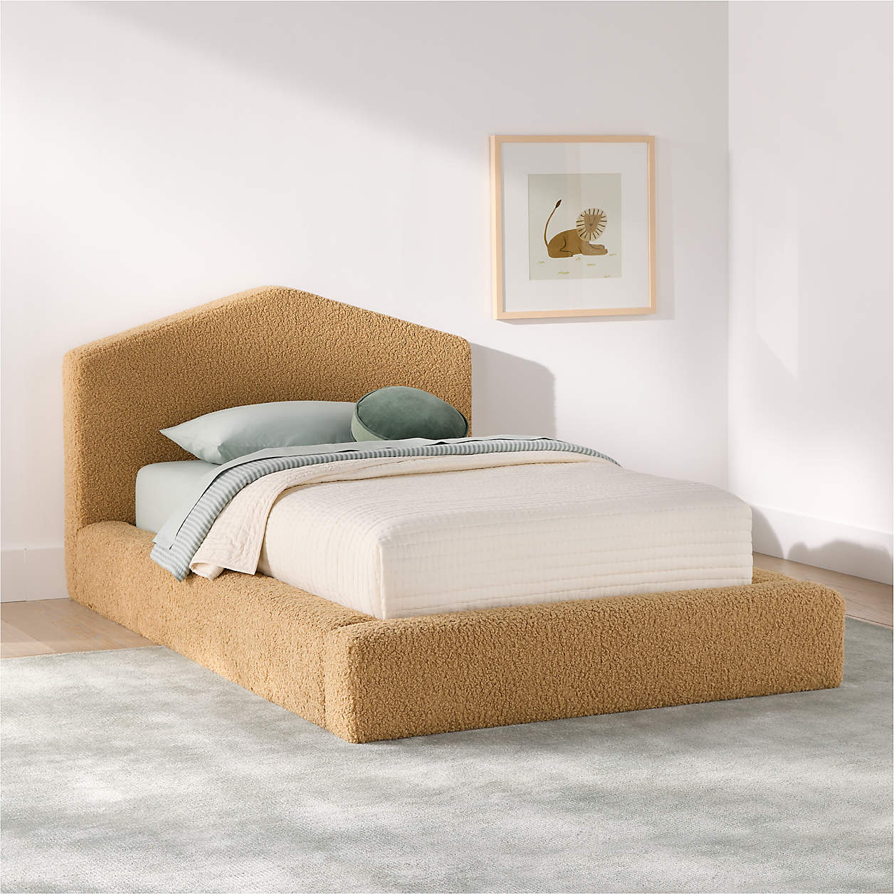 Caramel Arch Brown Boucle Kids Big  Storage Bed