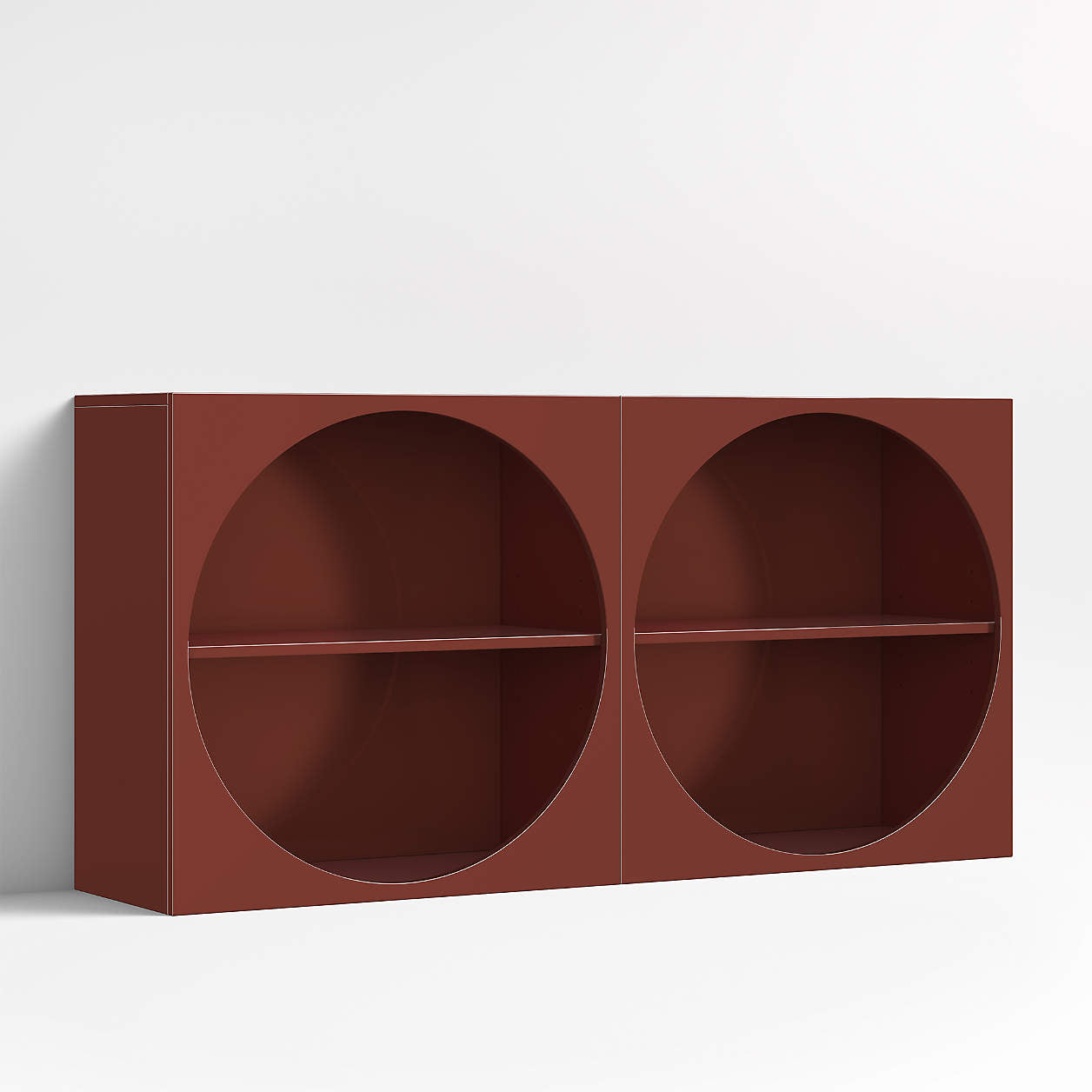 Twiggy 30" Modular Glossy Deep Red Kids Open Bookcases, Set of 2