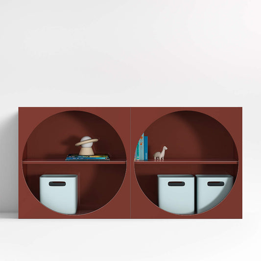 Twiggy 30" Modular Glossy Deep Red Kids Open Bookcases, Set of 2