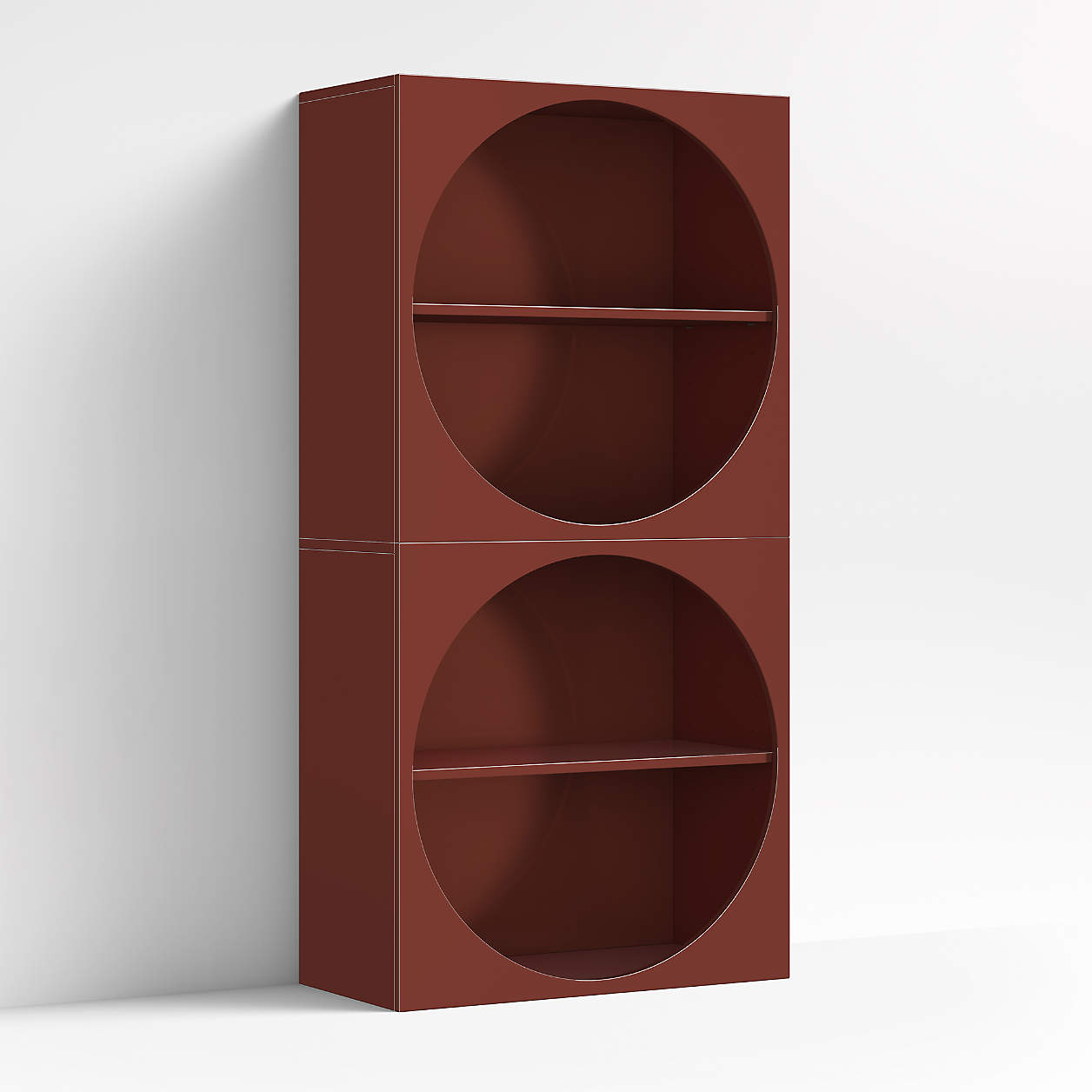 Twiggy 30" Modular Glossy Deep Red Kids Open Bookcases, Set of 2