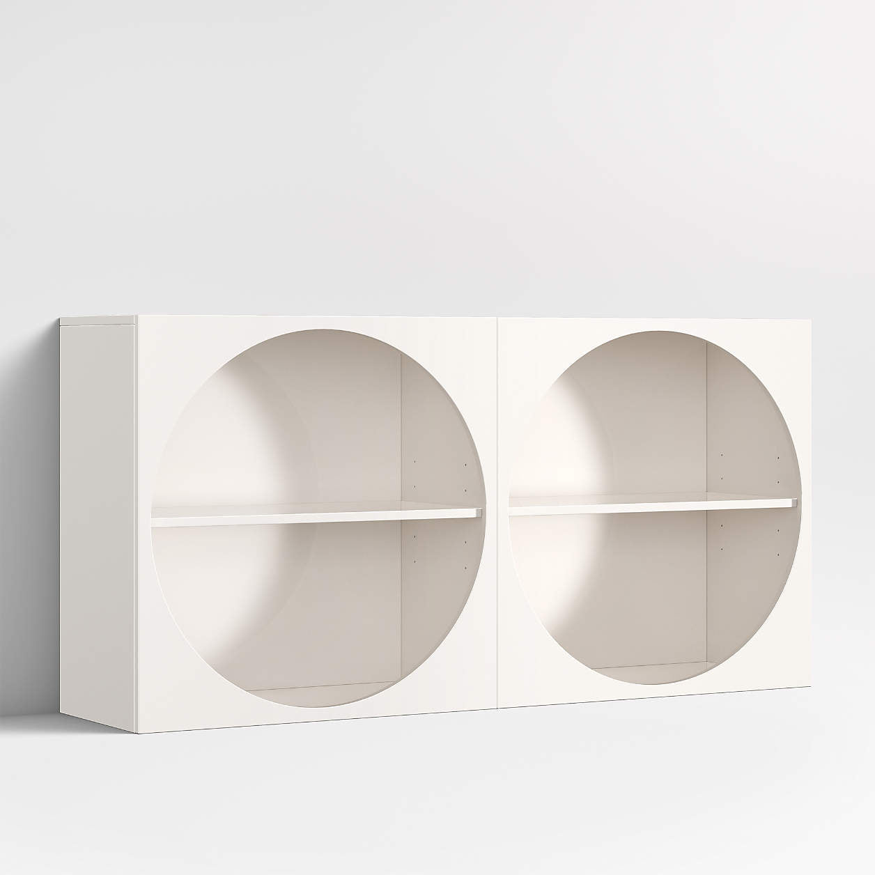 Twiggy 30" Modular Glossy Ivory Kids Open Bookcases, Set of 2
