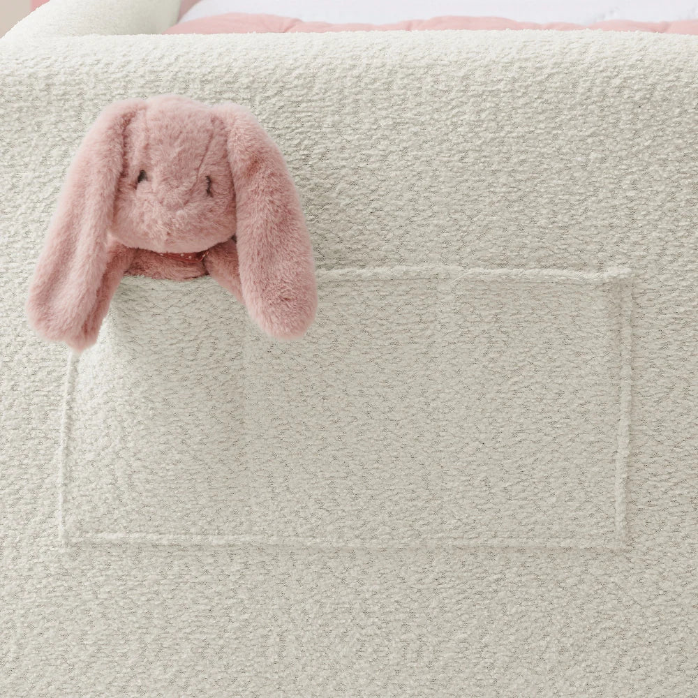 Bunny Comfort Beige Boucle Kids Big  Storage Bed