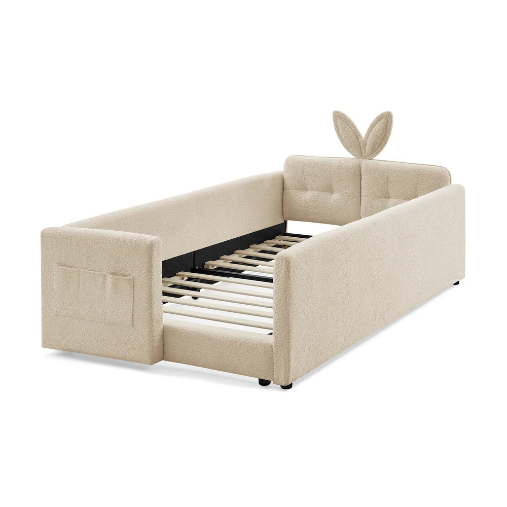 Bunny Comfort Camel Boucle Kids Big  Storage Bed
