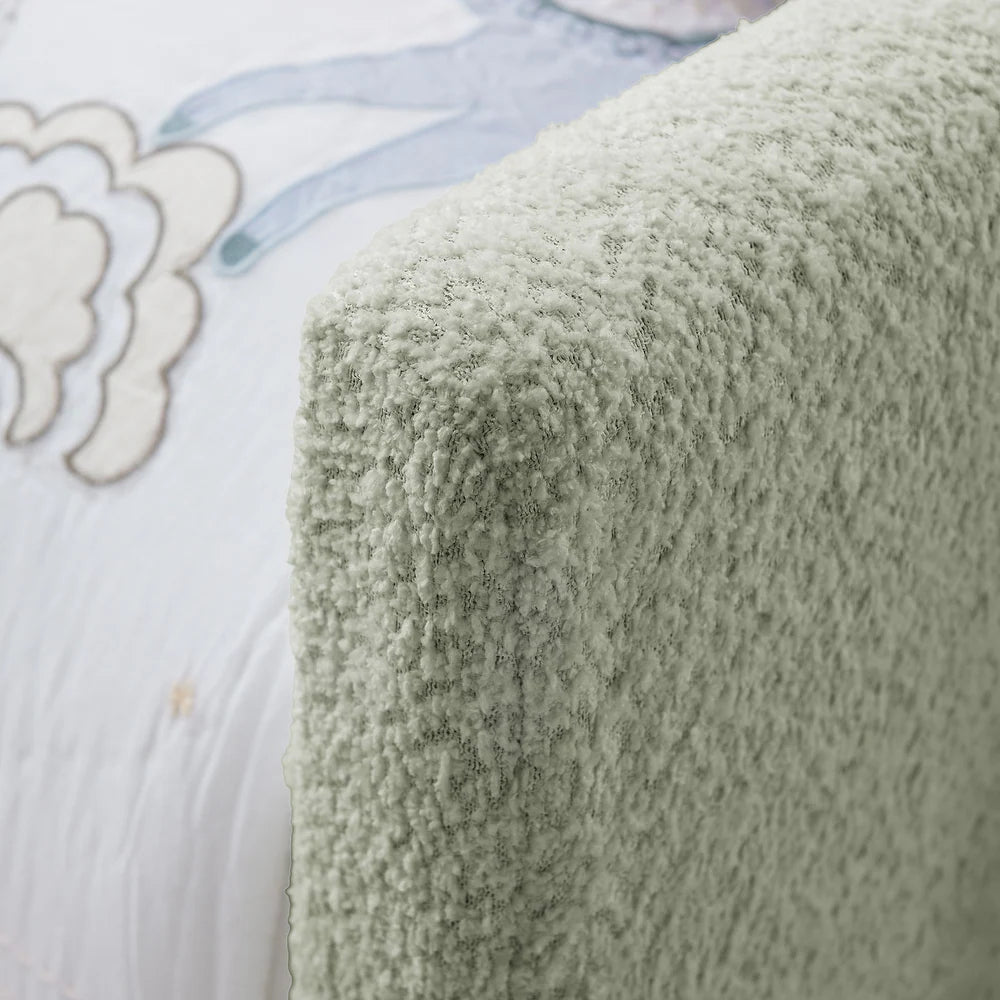 Bunny Comfort Green Boucle Kids Big  Storage Bed