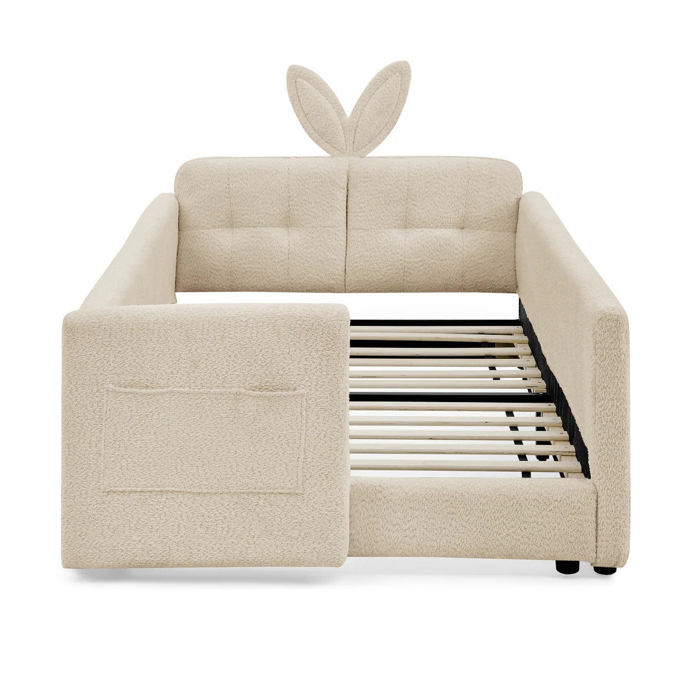 Bunny Comfort Camel Boucle Kids Big  Storage Bed