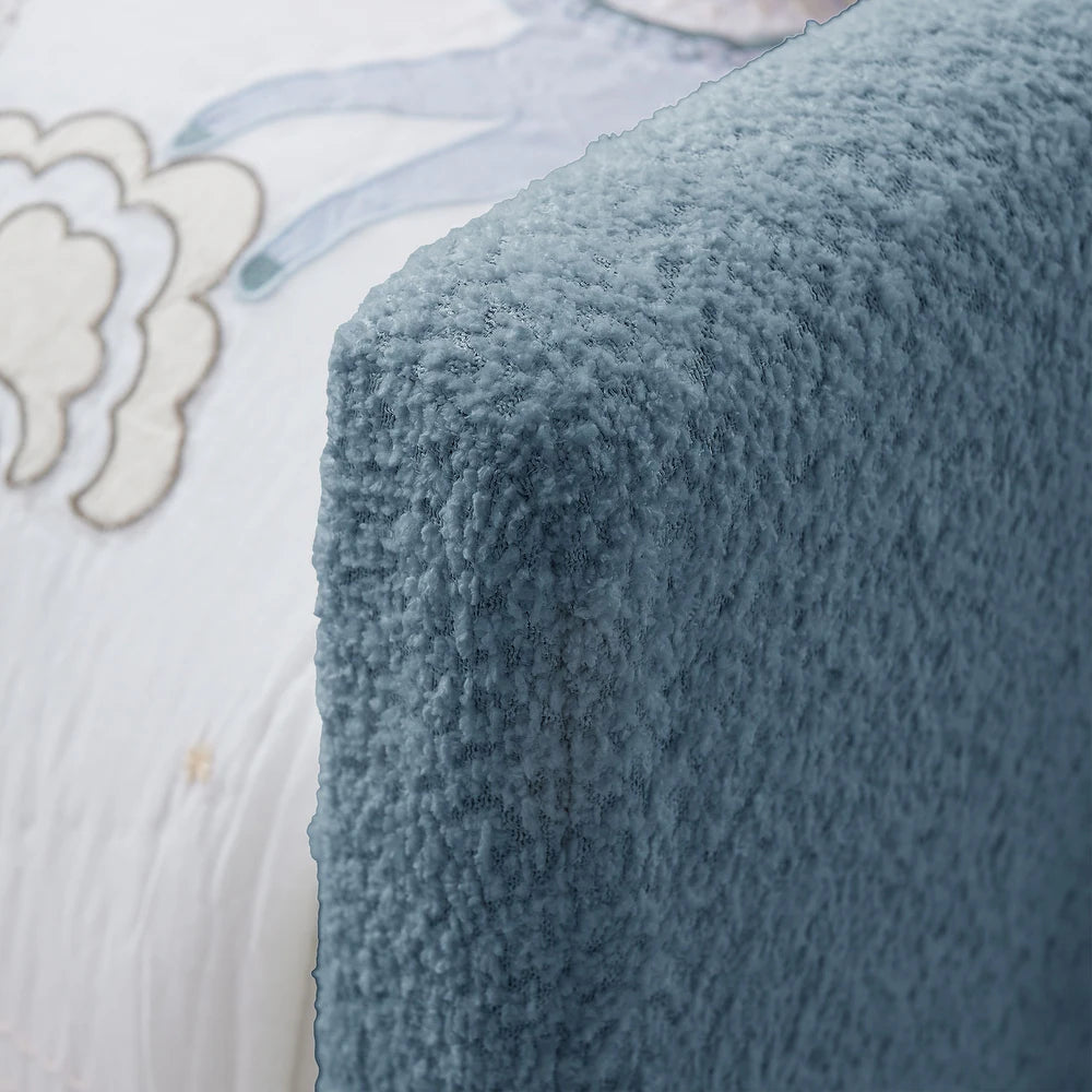 Bunny Dreams Blue Boucle Kids Big  Storage Bed