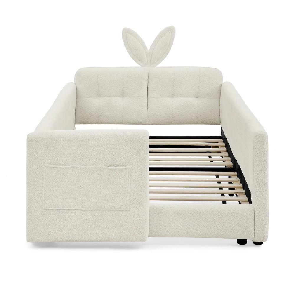 Bunny Comfort Beige Boucle Kids Small  Storage Bed
