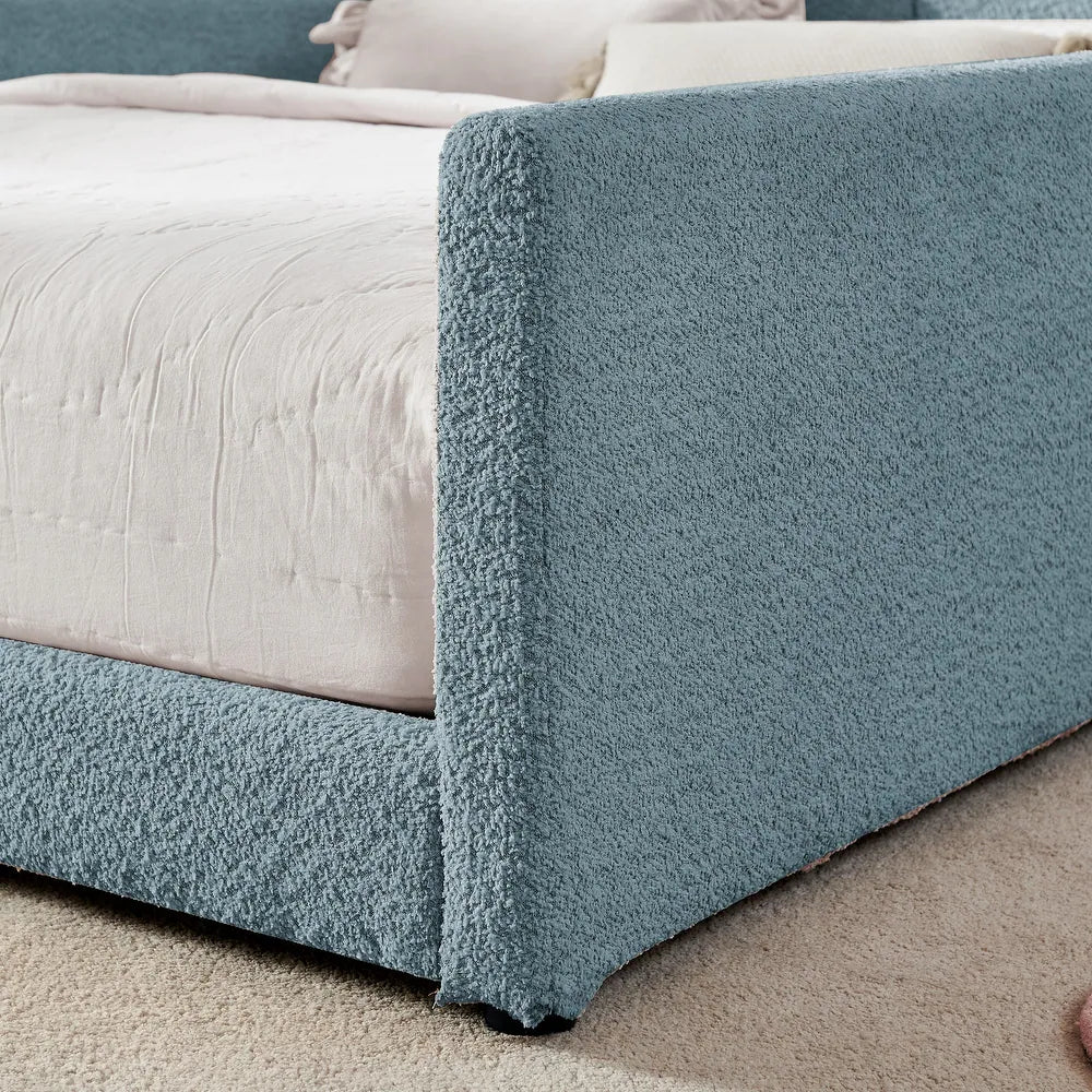 Bunny Dreams Blue Boucle Kids Small  Storage Bed