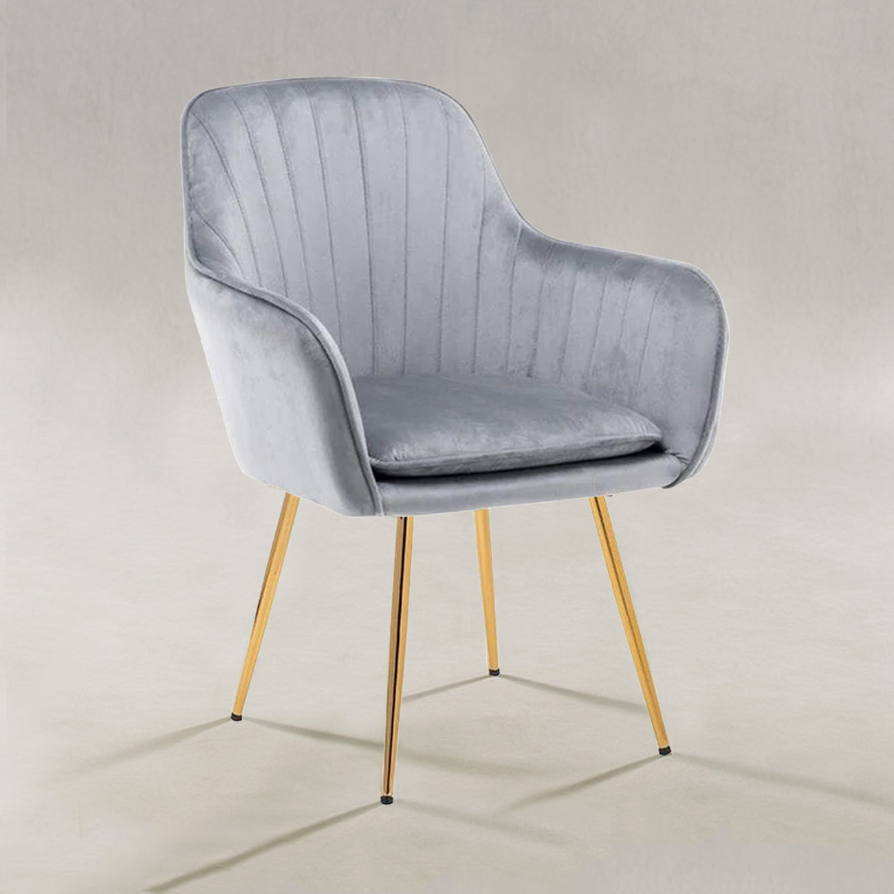 Velvet Sleek Dining Chair Grey - Main Image