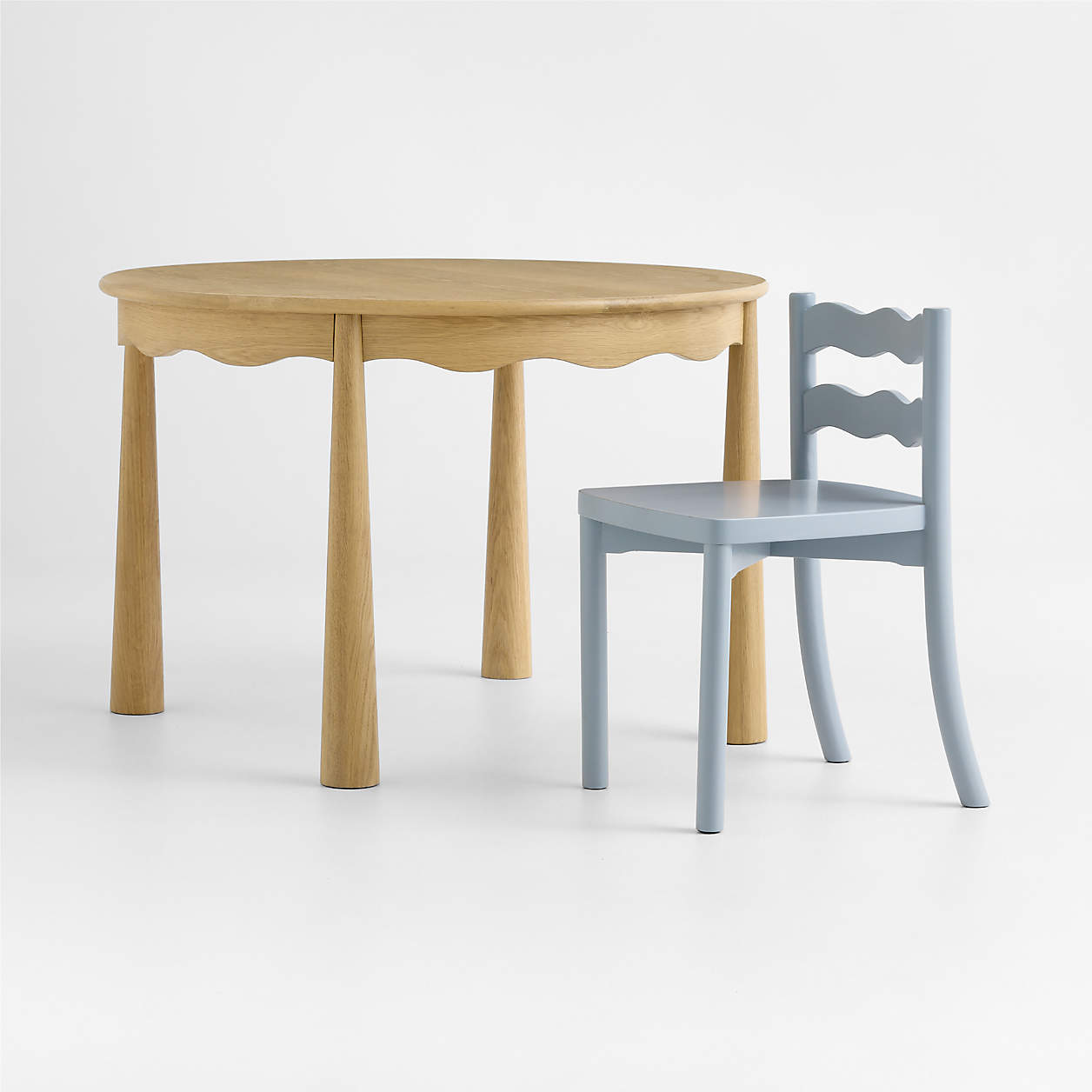 Waveland Mist Blue Wood Kids Play Chair