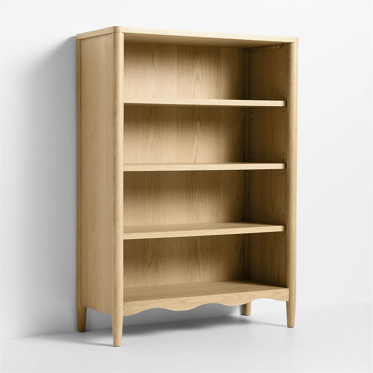 Waveland 38" Natural Oak Wood 4- Shelf Tall Kids Bookcase