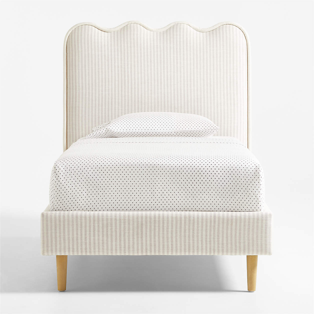 Little Palace Ivory Natural Linen Blend Kids Big  Storage Bed